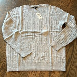 NWT Alfani grey knitted long sleeve sweater crew neck size large